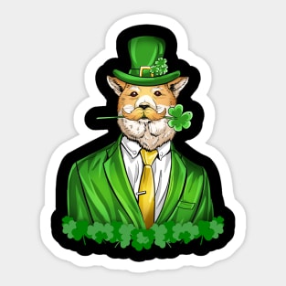 dog head st patricks day Sticker